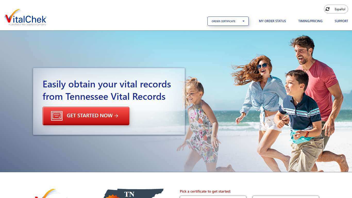 Tennessee Vital Records (TN) | Order Certificates - VitalChek